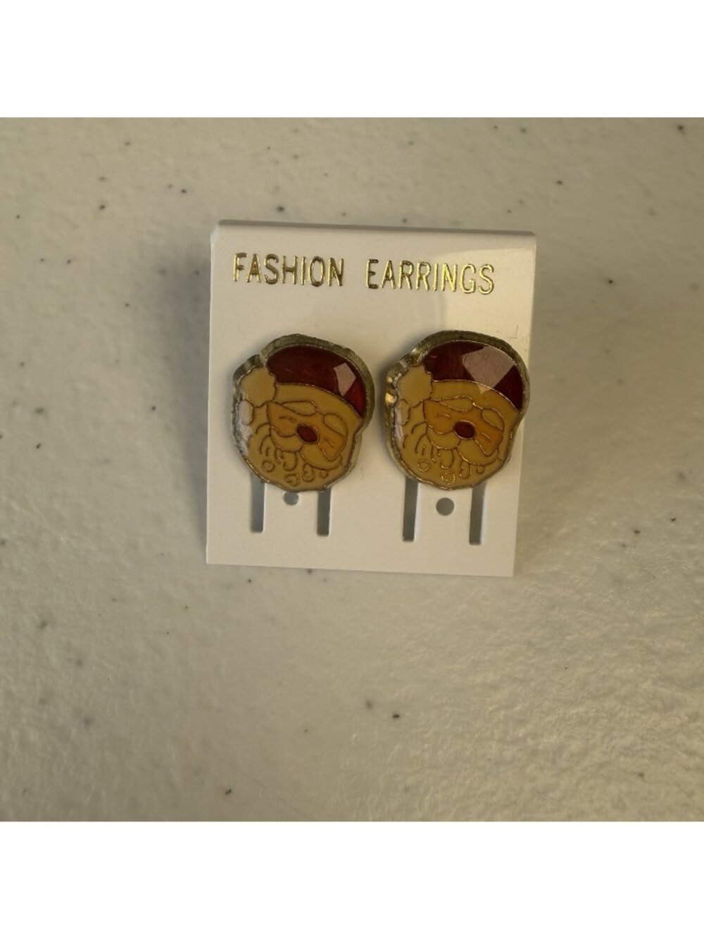 Vintage Santa Stud Earrings Enameled 80’s Christmas Holiday New